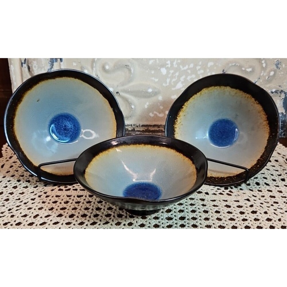 Set of 3 Salad Bowls Serena Bass Pretty Bold Tortola Pattern